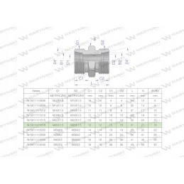 Metric hydraulic connector BB M26x1 5 Warynski