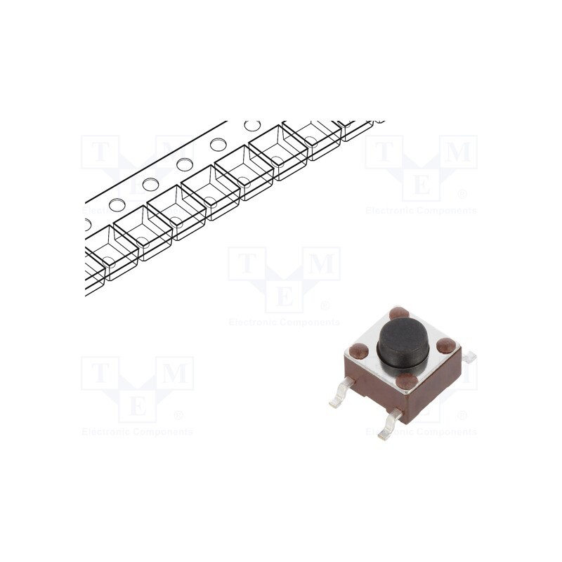 5 pcs x E-SWITCH - TL3301AF160QG - Microswitch TACT, SPST-NO, Pos: 2, 0.05A/50VDC, SMT, none, 1.57N