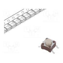 10 pcs x TE Connectivity - 1571563-4 - Microswitch TACT, SPST-NO, Pos: 2, 0.05A/24VDC, SMT, none, 2.6N