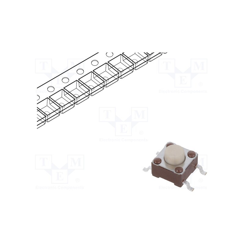 10 pcs x TE Connectivity - 1571563-4 - Microswitch TACT, SPST-NO, Pos: 2, 0.05A/24VDC, SMT, none, 2.6N