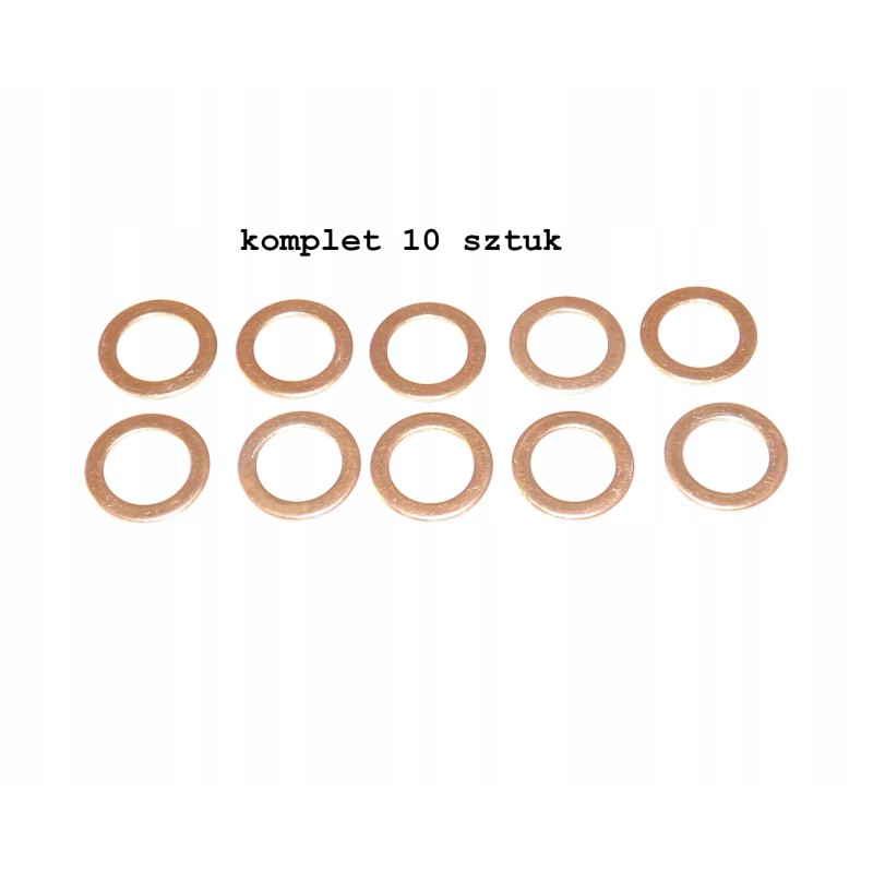 Copper fuel oil washer, diameter 12 mm, 10 pcs