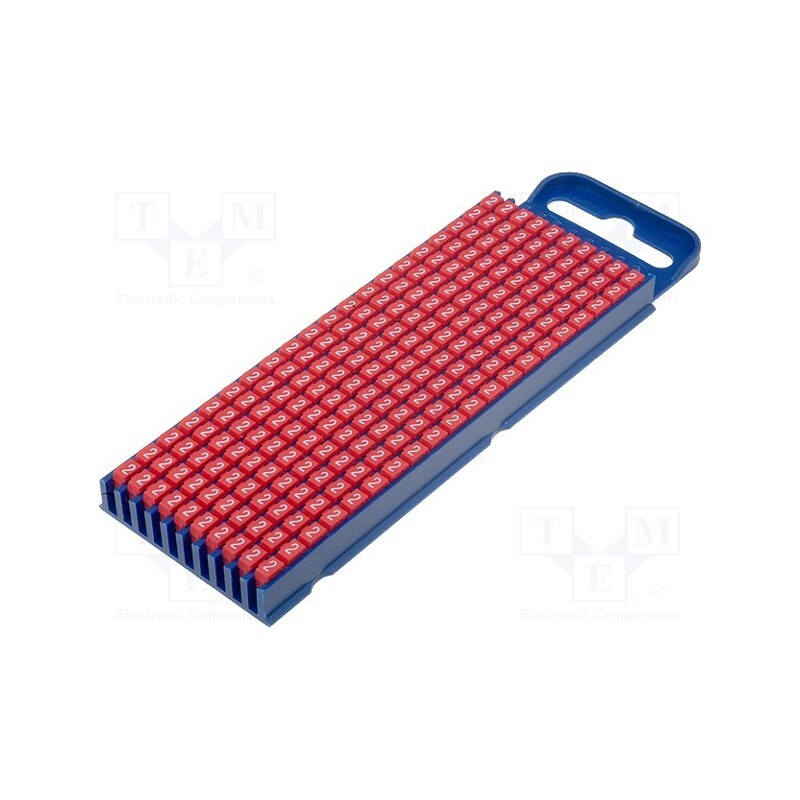 200 pcs x HELLERMANNTYTON - 561-02622 - Markers, Marking: 2, 2.8÷3.8mm, polyamide, red, -40÷85°C, push-in