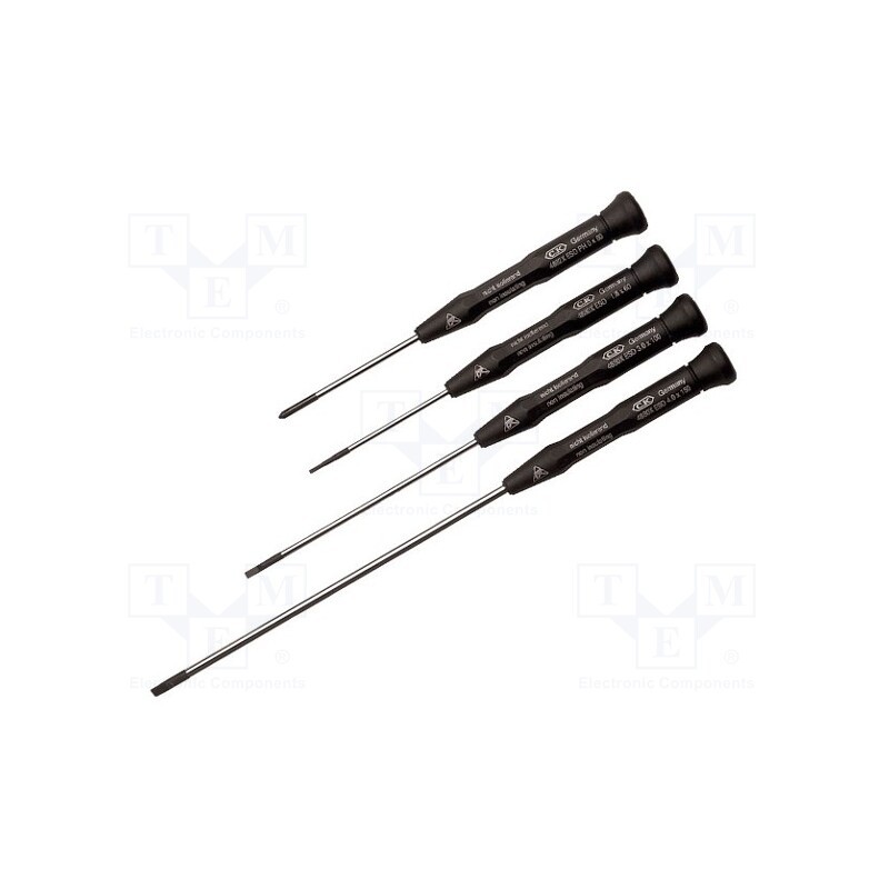 1 set x C.K - T4884X ESD - Kit: screwdrivers, Phillips,slot, ESD, 4pcs.