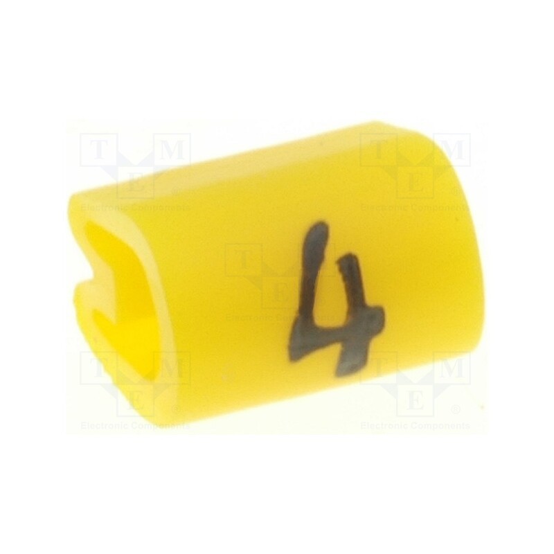 200 pcs x TE Connectivity - 5811404 - Markers, Marking: 4, 2÷3.2mm, PVC, yellow, -45÷70°C, leaded
