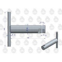 Fork pin lower hitch C 360 Warynski