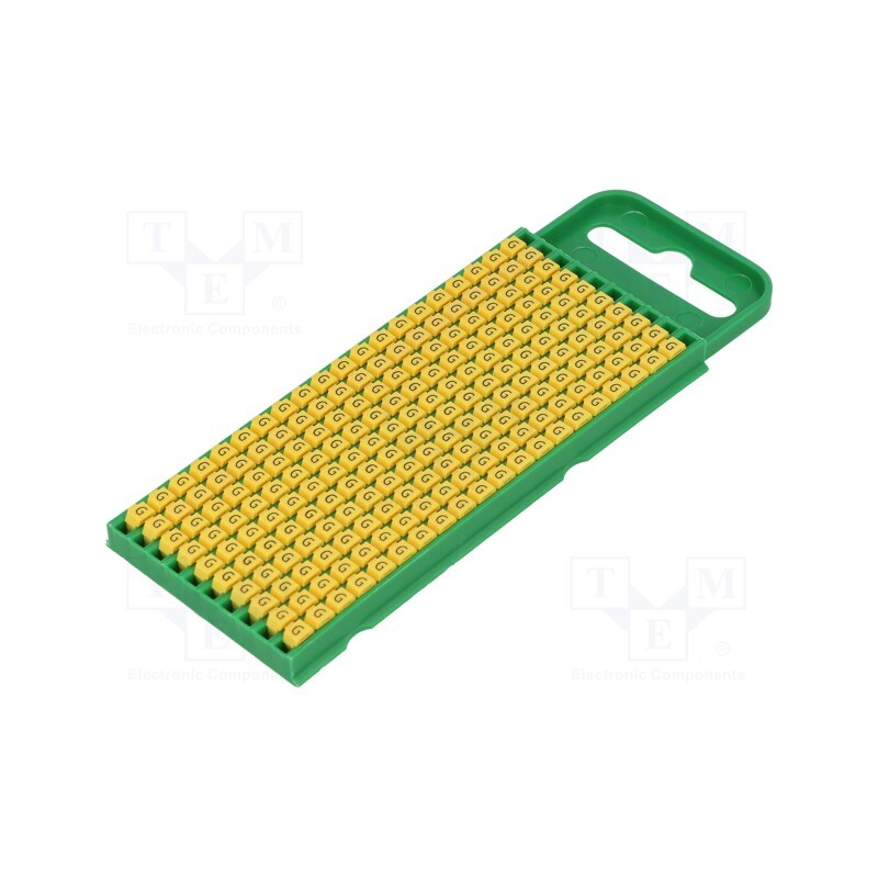 200 pcs x HELLERMANNTYTON - 561-00074 - Markers, Marking: G, 0.8÷2.2mm, polyamide, yellow, -40÷85°C, WIC