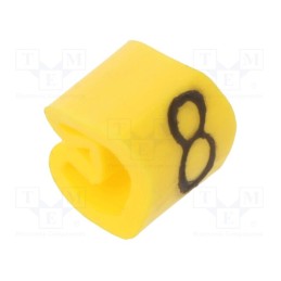 200 pcs x WEIDMu00dcLLER - CLI C 02-3 GE/SW 8 MP - Markers, Marking: 8, 1.3÷3mm, PVC, yellow, -30÷80°C, leaded, CLI C