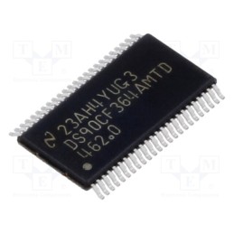 1 pcs x TEXAS INSTRUMENTS - DS90CF364AMTD/NOPB - IC: interface, line receiver, 1.3Gbps, 3÷3.6VDC, LVDS, SMD, TSSOP48