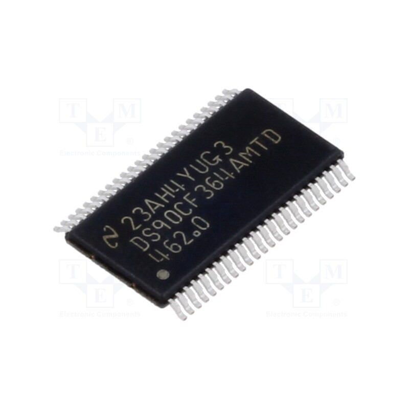 1 pcs x TEXAS INSTRUMENTS - DS90CF364AMTD/NOPB - IC: interface, line receiver, 1.3Gbps, 3÷3.6VDC, LVDS, SMD, TSSOP48