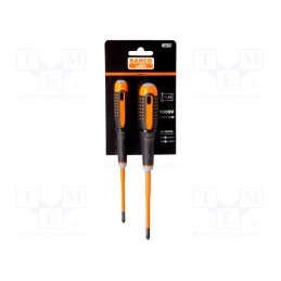 1 set x BAHCO - BE-9890SL - Kit: screwdrivers, insulated, PlusMinus cross PZ-type, ERGO®, tag
