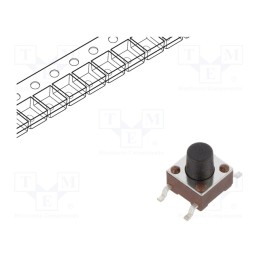 5 pcs x E-SWITCH - TL3301FF160QG - Microswitch TACT, SPST-NO, Pos: 2, 0.05A/12VDC, SMT, none, 1.57N