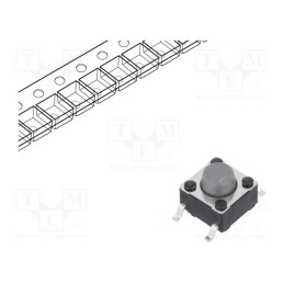 5 pcs x C&K - PTS645SH50SMTR 92 LFS - Microswitch TACT, SPST-NO, Pos: 2, 0.05A/12VDC, SMT, none, 2N, 6x6mm