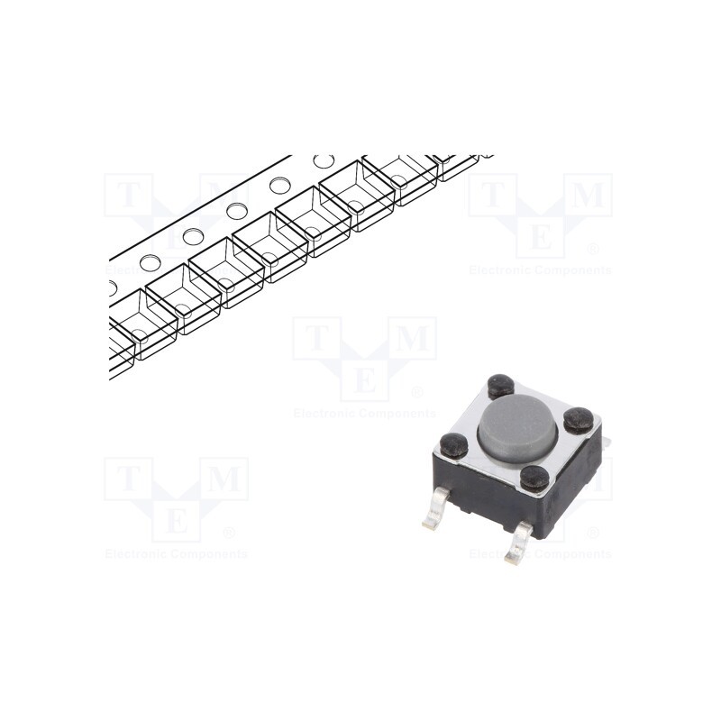 5 pcs x C&K - PTS645SH43SMTR 92 LFS - Microswitch TACT, SPST-NO, Pos: 2, 0.05A/12VDC, SMT, none, 2N, 6x6mm