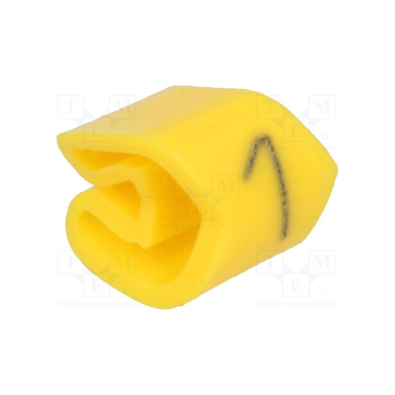 200 pcs x WEIDMu00dcLLER - 252611505 - Markers, Marking: 1, 3÷5mm, PVC, yellow, -30÷80°C, leaded, UL94V-0