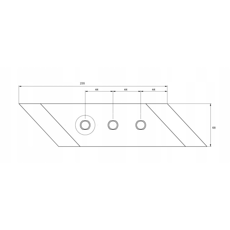 Chisel, left blade cover, vis 34 xl, three holes