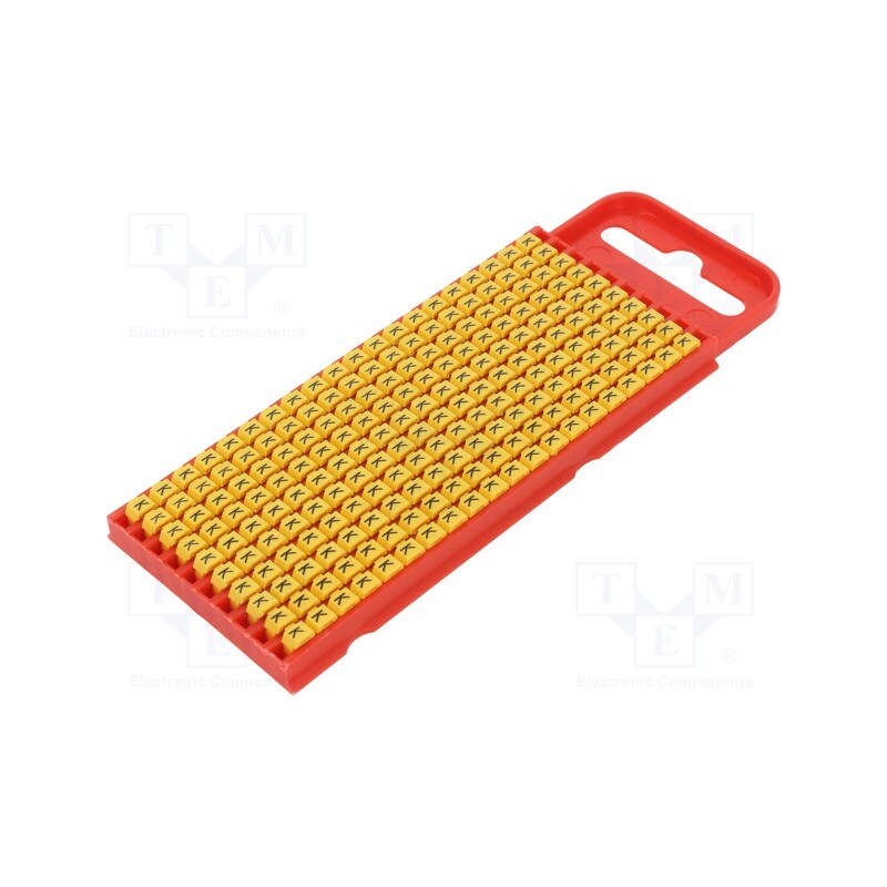 200 pcs x HELLERMANNTYTON - 561-01114 - Markers, Marking: K, 2÷2.8mm, polyamide, yellow, -40÷85°C, push-in