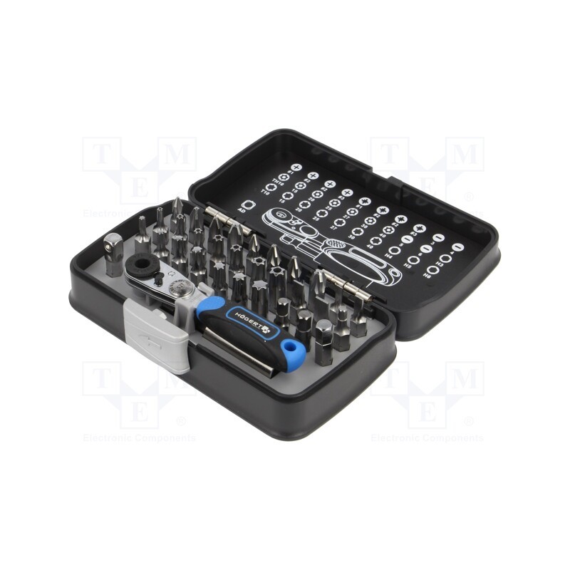 1 set x Hu00d6GERT TECHNIK - HT1R460 - Kit: screwdriver bits, plastic box, 33pcs.
