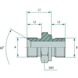 Hydraulic connector adapter 1 2 inch BSP 225 bar
