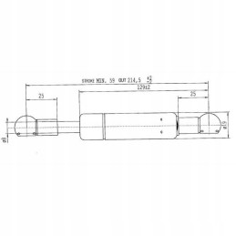 Gas actuator shock absorber 214mm 410n ball 51838