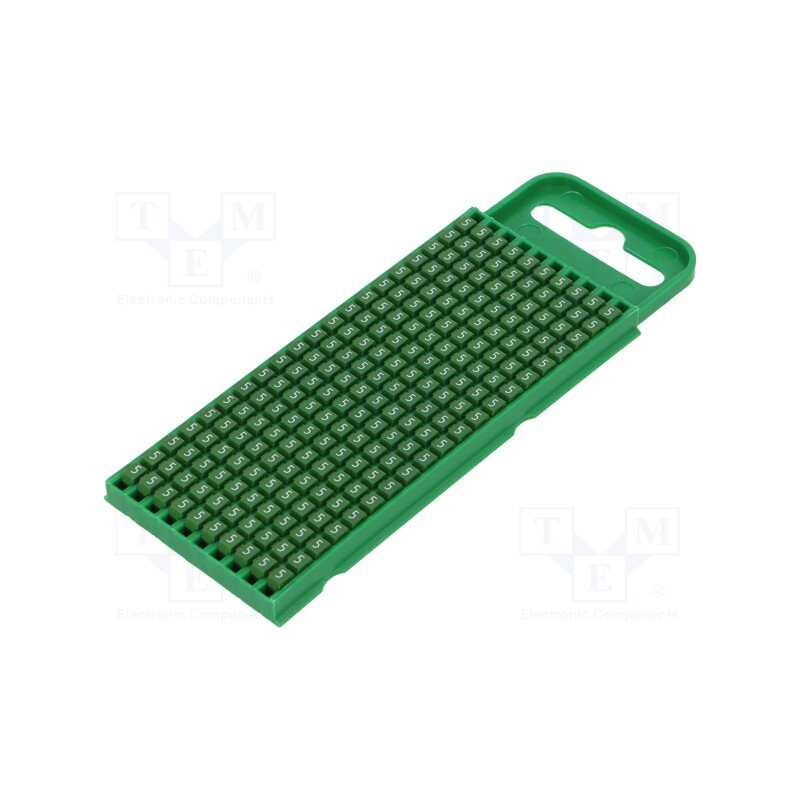 200 pcs x HELLERMANNTYTON - 561-00655 - Markers, Marking: 5, 0.8÷2.2mm, polyamide, green, -40÷85°C, push-in