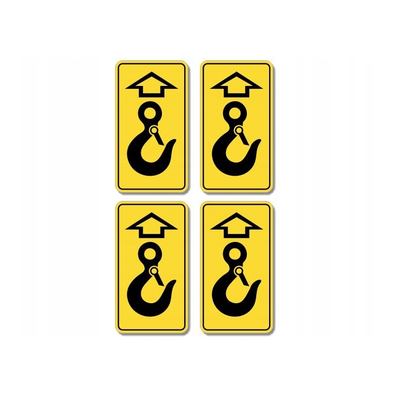 Hook stickers marking attachment points, occupational health and safety, udt