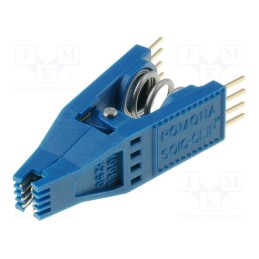 1 pcs x POMONA - 5250 - Test clip, blue, Row pitch: 1.27mm, gold-plated, SO8,SOIC8,SOJ8