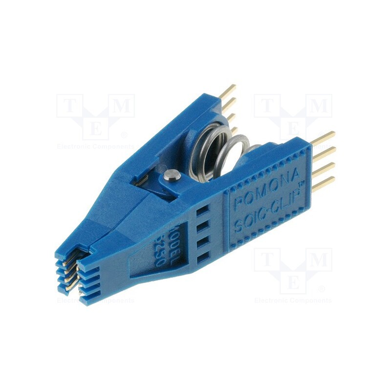 1 pcs x POMONA - 5250 - Test clip, blue, Row pitch: 1.27mm, gold-plated, SO8,SOIC8,SOJ8