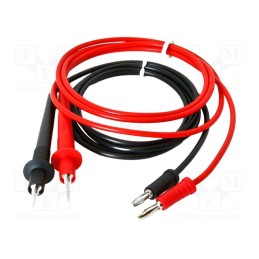 1 set x MUELLER ELECTRIC - 110011 - Test leads, Urated: 600V, Inom: 10A, Len: 1.2m, black,red
