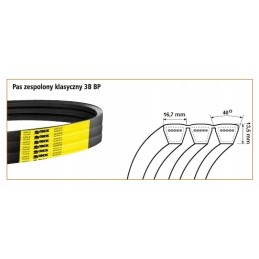 HB 3000 V-belt 17mm bison