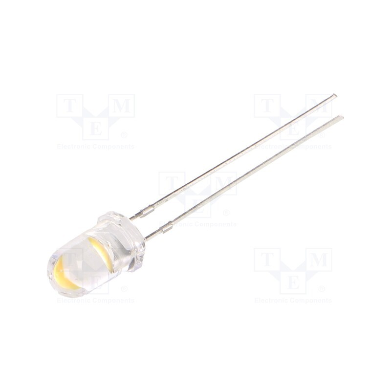1 pcs x OPTOSUPPLY - OSM56V5111A - LED, 5mm, white warm, 55000÷65000mcd, 15°, Front: convex, 5.5÷6.5V