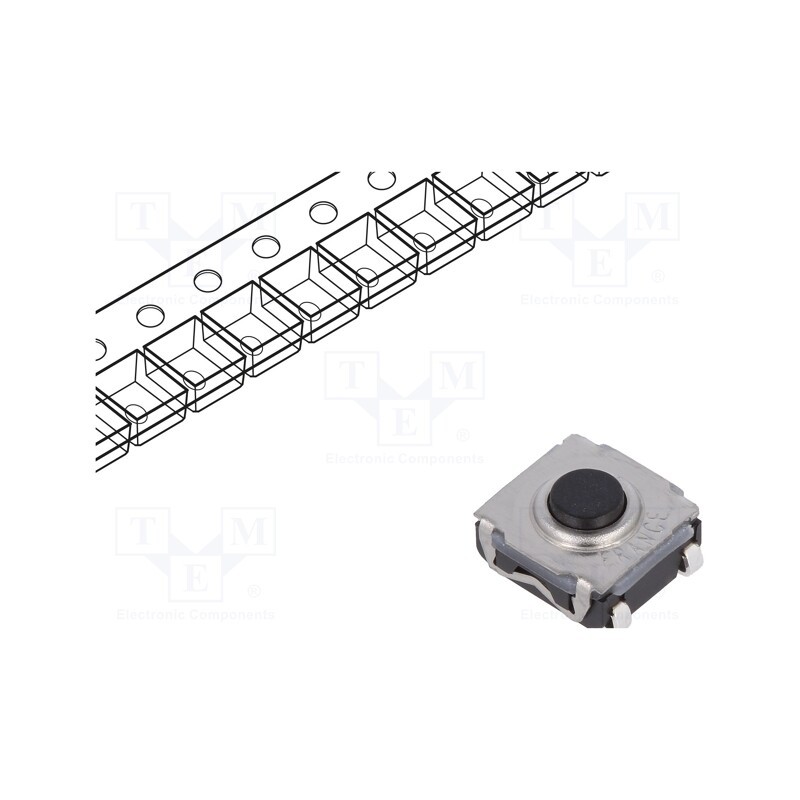 5 pcs x C&K - KSC351J LFS - Microswitch TACT, SPST-NO, Pos: 2, 0.05A/32VDC, SMT, none, 5N, 3.5mm