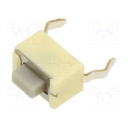 2 pcs x PANASONIC - EVQPE405Q - Microswitch TACT, SPST, Pos: 2, 0.05A/12VDC, THT, none, OFF-(ON)