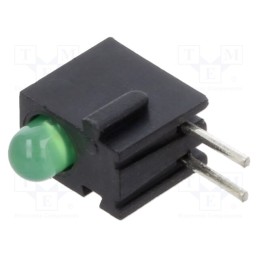 1 pcs x BIVAR - H100CGDL - LED, in housing, green, 3mm, No.of diodes: 1, 2mA, Lens: diffused