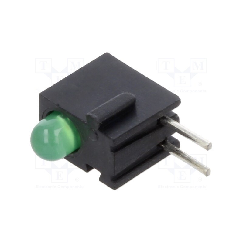 1 pcs x BIVAR - H100CGDL - LED, in housing, green, 3mm, No.of diodes: 1, 2mA, Lens: diffused