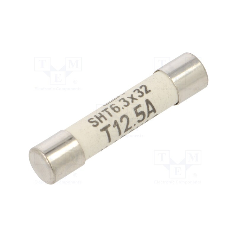 1 pcs x SCHURTER - 8020.5022 - Fuse: fuse, time-lag, 12.5A, 400VAC, 400VDC, ceramic,cylindrical