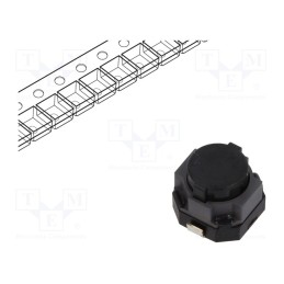 2 pcs x PANASONIC - EVPASCB1A - Microswitch TACT, SPST, Pos: 2, 0.05A/12VDC, SMT, none, 2.2N, 5mm