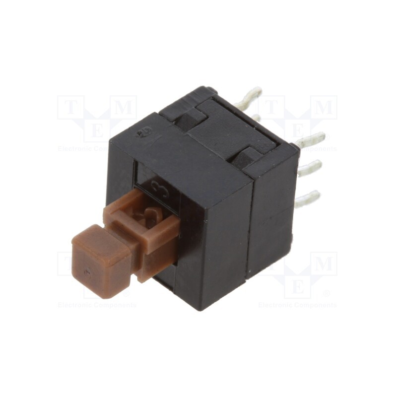 2 pcs x E-SWITCH - TL2202EEYB - Switch: push-button, Pos: 2, DPDT, 0.1A/30VDC, ON-ON, Leads: for PCB