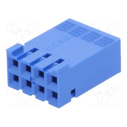 2 pcs x Amphenol Communications Solutions - 65239-004LF - Plug, wire-board, female, Dubox®, 2.54mm, PIN: 8, w/o contacts, blue
