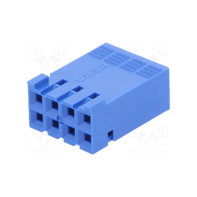 2 pcs x Amphenol Communications Solutions - 65239-004LF - Plug, wire-board, female, Dubox®, 2.54mm, PIN: 8, w/o contacts, blue