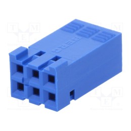 2 pcs x Amphenol Communications Solutions - 65239-003LF - Plug, wire-board, female, Dubox®, 2.54mm, PIN: 6, w/o contacts, blue