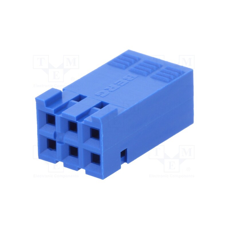 2 pcs x Amphenol Communications Solutions - 65239-003LF - Plug, wire-board, female, Dubox®, 2.54mm, PIN: 6, w/o contacts, blue