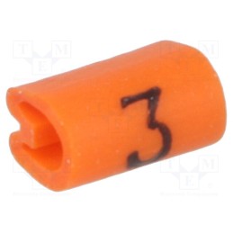 200 pcs x TE Connectivity - 5801303 - Markers, Marking: 3, 1.5÷2mm, PVC, orange, -45÷70°C, leaded