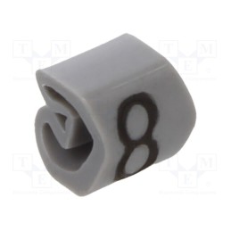 200 pcs x WEIDMu00dcLLER - CLI C 02-3 GR/SW 8 MP - Markers, Marking: 8, 1.3÷3mm, PVC, grey, -30÷80°C, leaded, CLI C