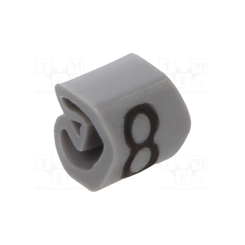 200 pcs x WEIDMu00dcLLER - CLI C 02-3 GR/SW 8 MP - Markers, Marking: 8, 1.3÷3mm, PVC, grey, -30÷80°C, leaded, CLI C