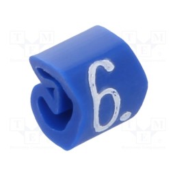 200 pcs x WEIDMu00dcLLER - CLI C 02-3 BL/WS 6 MP - Markers, Marking: 6, 1.3÷3mm, PVC, blue, -30÷80°C, leaded, CLI C