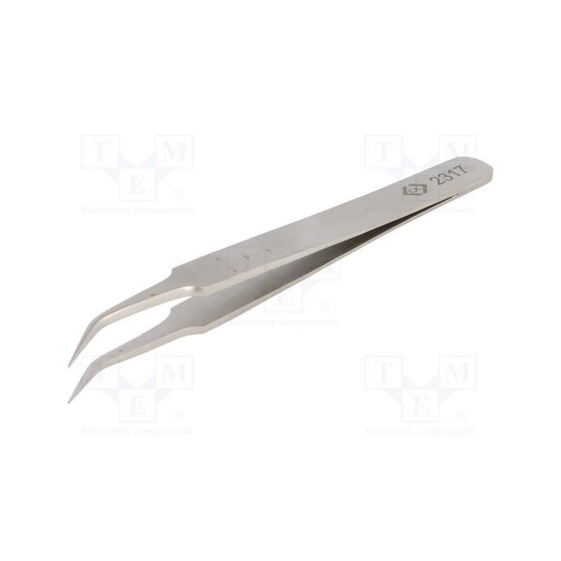 1 pcs x C.K - T2317 - Tweezers, 105mm, for precision works, Blades: narrow,curved