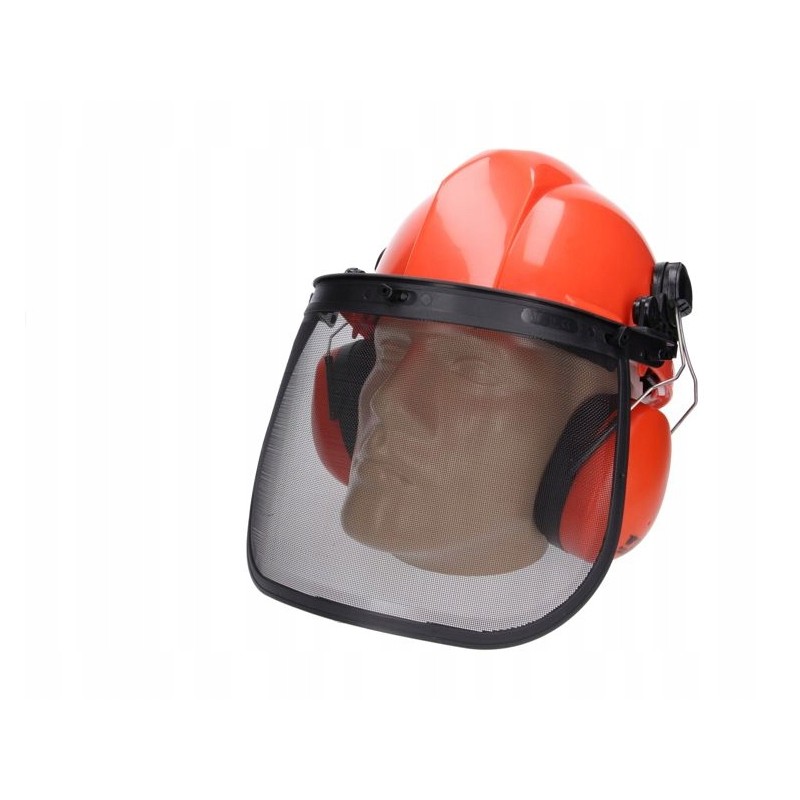 Protective helmet for a lumberjack chainsaw with a certificate