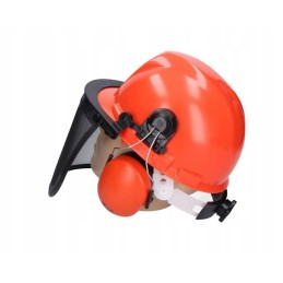 Protective helmet for a lumberjack chainsaw with a certificate