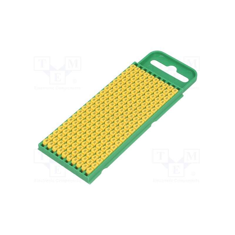 200 pcs x HELLERMANNTYTON - 561-00184 - Markers, Marking: R, 0.8÷2.2mm, polyamide, yellow, -40÷85°C, WIC
