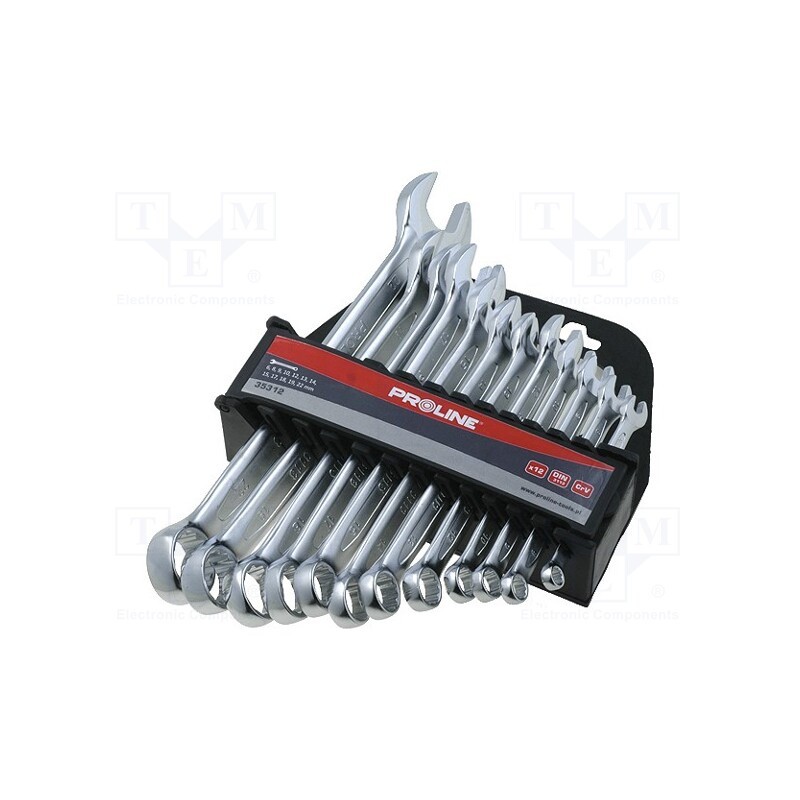 1 set x PROLINE - 35312 - Wrenches set, combination spanner, Chrom-vanadium steel, 12pcs.